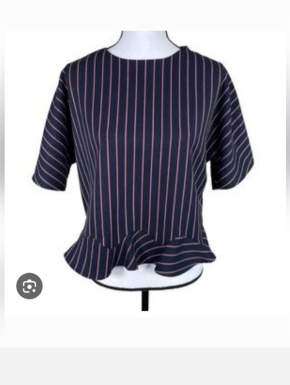 Zara Women's Navy Strip Blouses SZ M